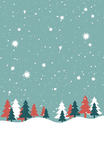 Diseño de fondo de paisaje de tarjeta de navidad mínimo