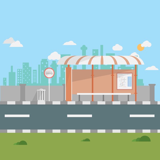 Diseño de fondo de parada de autobús