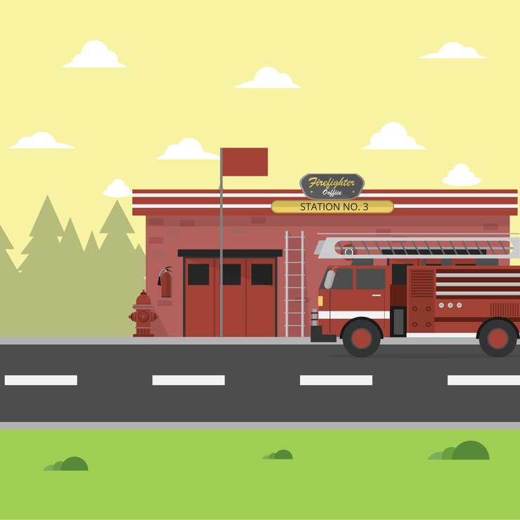Vector gratuito diseño de fondo de parque de bomberos