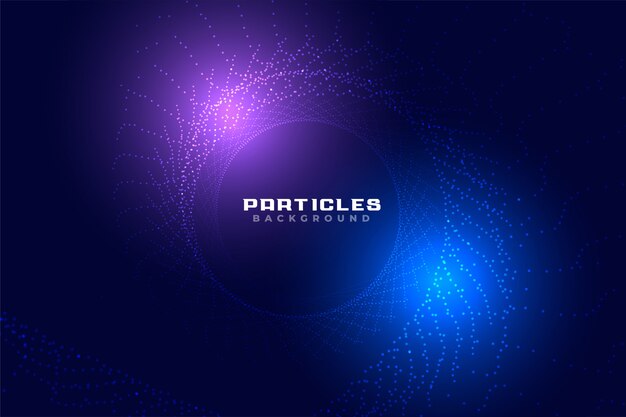 Diseño de fondo de partículas de estilo abstracto tecnología brillante