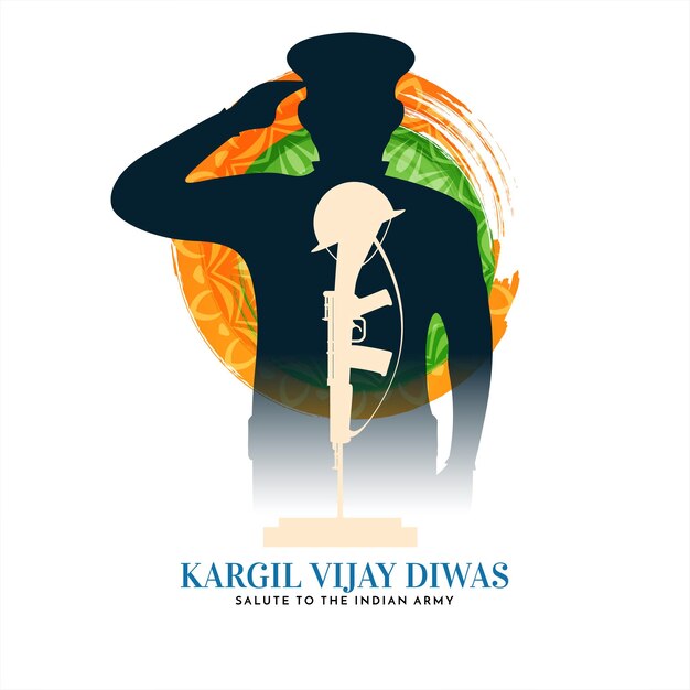 Diseño de fondo patriótico para la celebración de kargil vijiay diwas