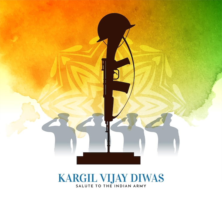 Vector gratuito diseño de fondo patriótico de celebración de kargil vijiay diwas