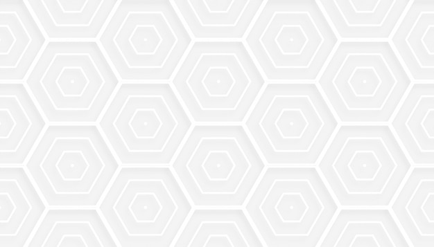 Diseño de fondo de patrón blanco hexagonal de estilo 3D