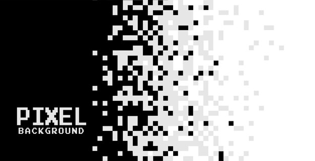 Diseño de fondo de píxeles en blanco y negro