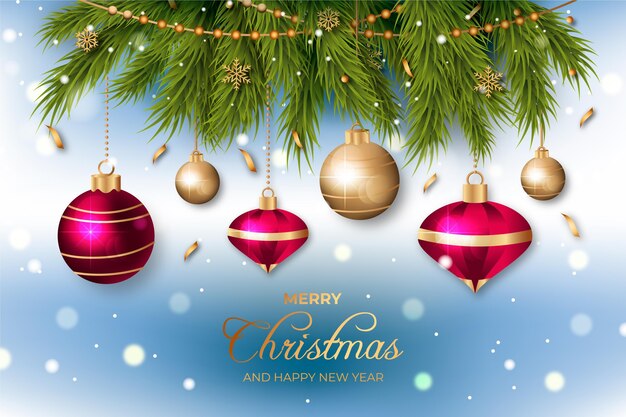 Diseño de fondo realista feliz navidad