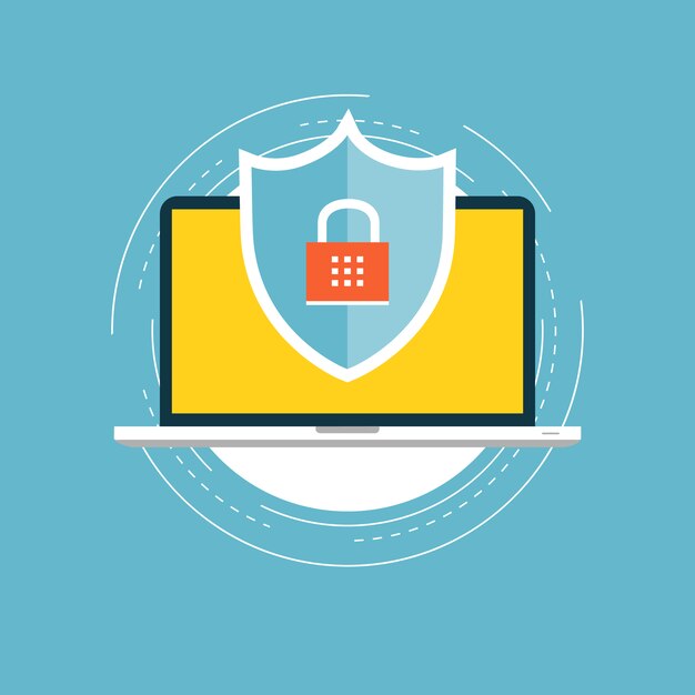 Diseño de fondo de seguridad de portátil
