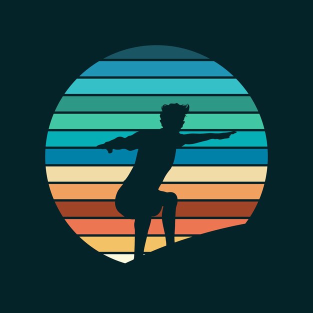 Diseño de fondo de surf de estilo retro