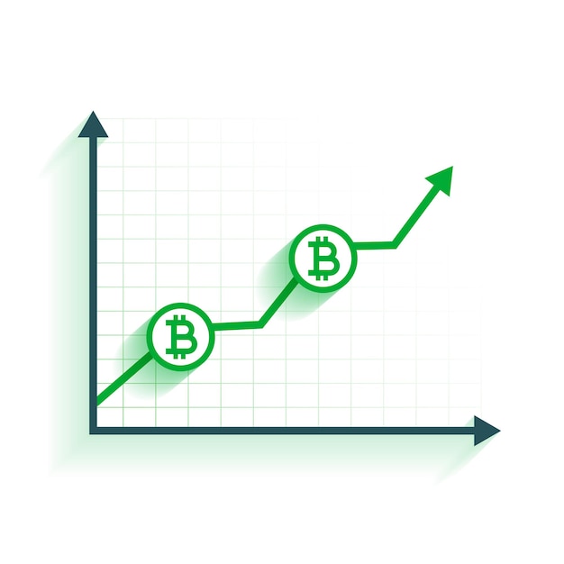 Vector gratuito diseño de fondo de la tabla de crecimiento de bitcoin