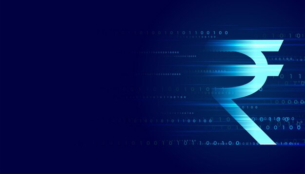 Diseño de fondo de tecnología de rupia digital