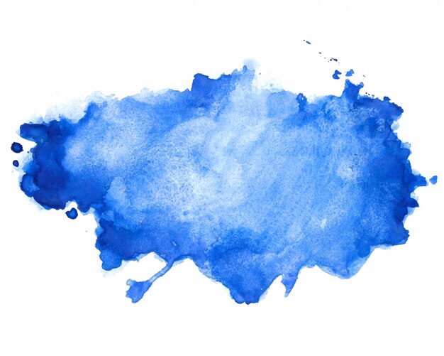 Diseño de fondo de textura de mancha de acuarela azul abstracto