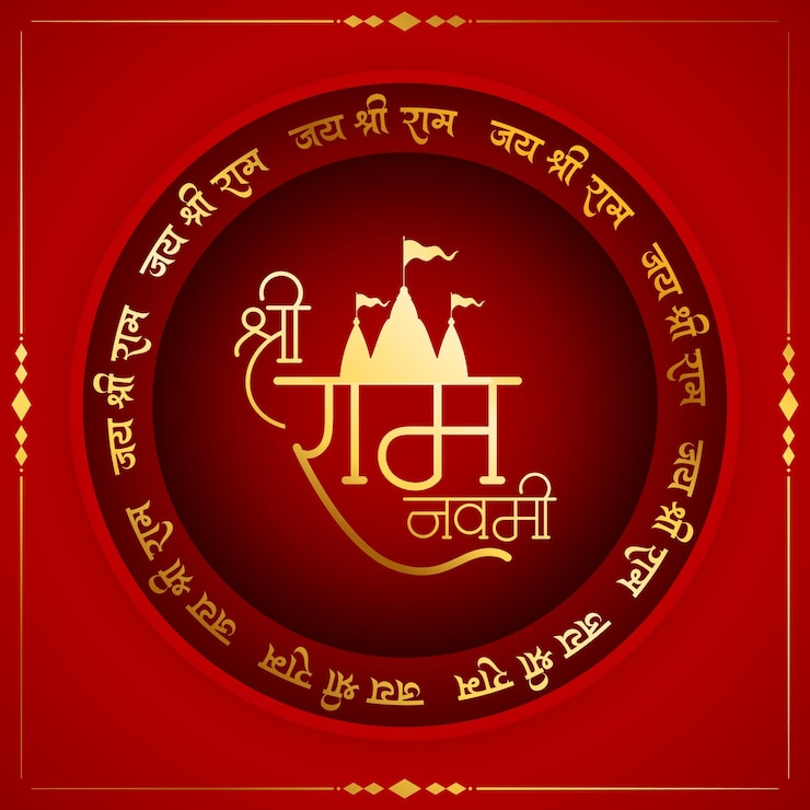 Vector gratuito diseño de fondo tradicional de la víspera de jai shri ram navami