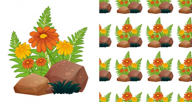 Diseño de fondo transparente con flores de gerbera naranja en piedra