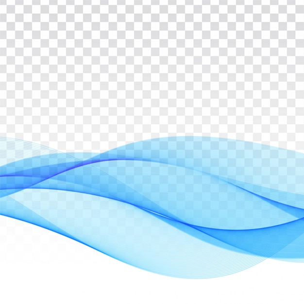 Diseño de fondo transparente moderno de onda azul