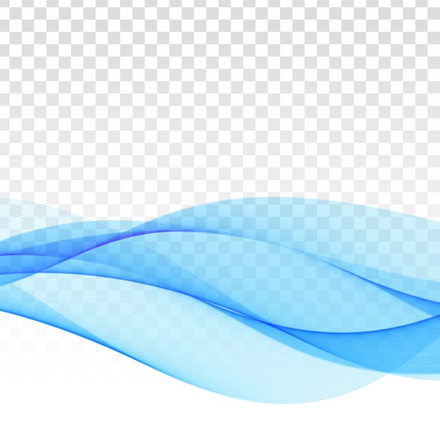 Diseño de fondo transparente moderno de onda azul