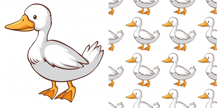 Vector gratuito diseño de fondo transparente con pato lindo