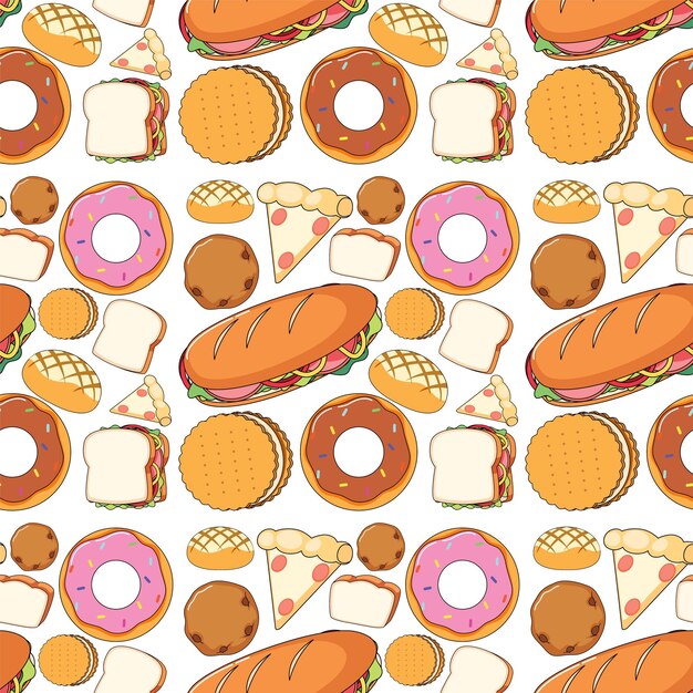 Diseño de fondo transparente con productos de panadería.