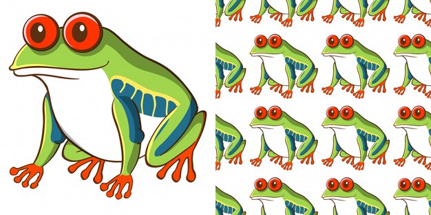 Diseño de fondo transparente con rana verde