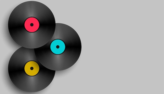 Diseño de fondo de vinilo de música realista