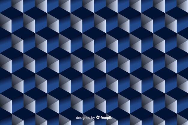 Diseño de formas geométricas en negro y azul.