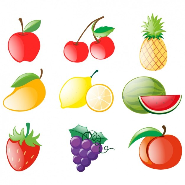 Diseño de de frutas a color