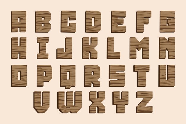 Diseño de fuente de madera dibujada a mano