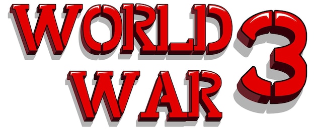 Diseño de fuente con palabra guerra mundial 3