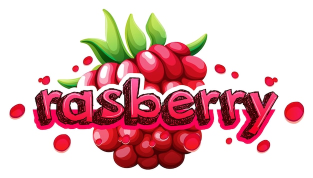 Diseño de fuente con palabra rasberry.