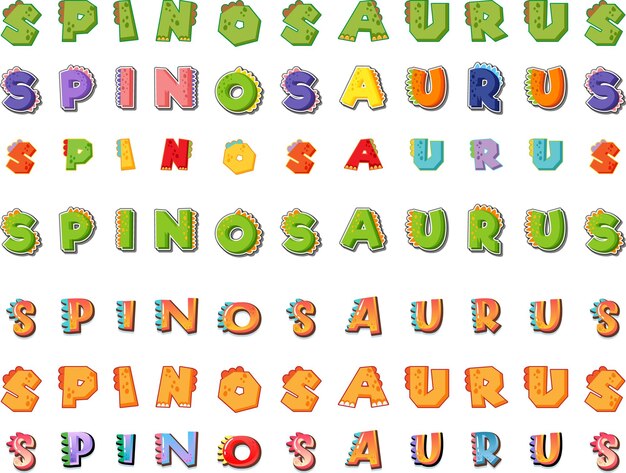 Diseño de fuente para spinosaurus.