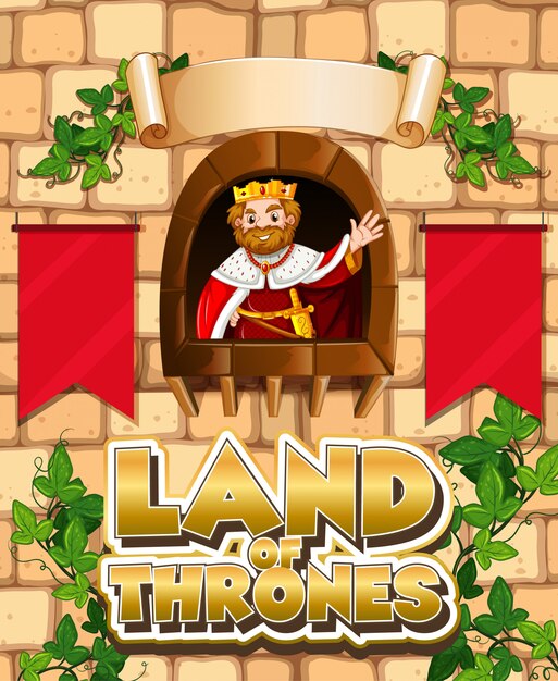 Diseño de fuente para word land of thrones with king