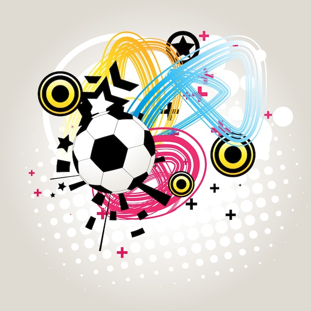 Vector gratuito diseño funky de fútbol