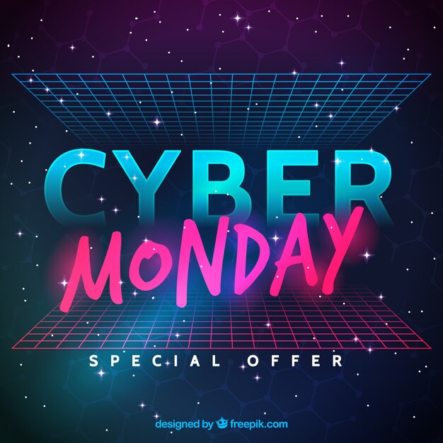 Diseño futurista de cyber monday