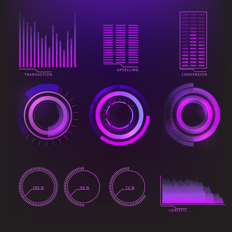 Vector gratuito diseño futurista para infografía.