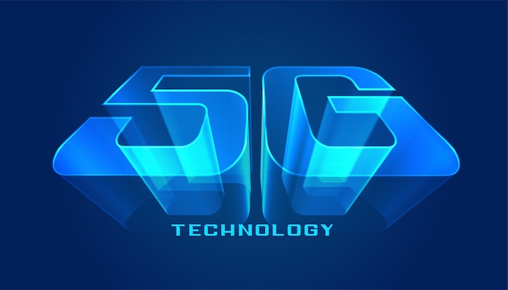 Vector gratuito diseño futurista con tecnología 5g.