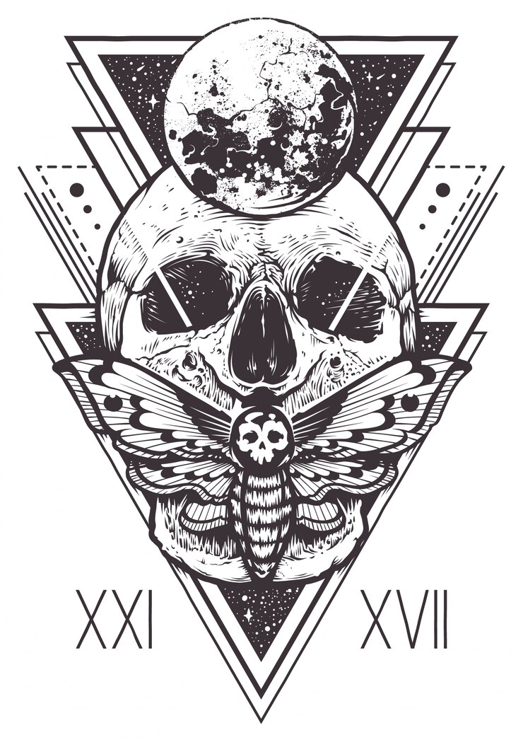 Vector gratuito diseño de geometría sagrada del cráneo