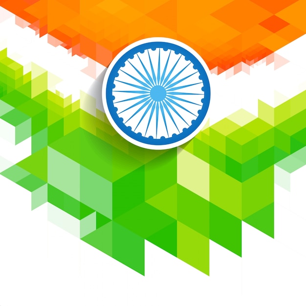 Diseño geométrico de la bandera de la india