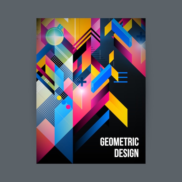 Vector gratuito diseño geométrico a color