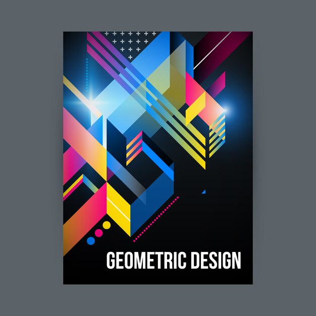 Vector gratuito diseño geométrico a color