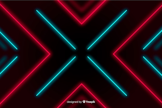 Diseño geométrico con fondo de luces rojas