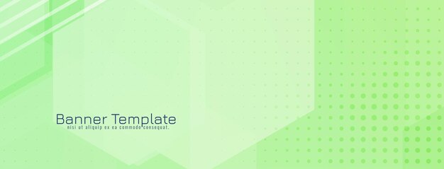 Diseño geométrico verde suave plantilla de bandera moderna