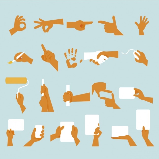Vector gratuito diseño de gestos de manos