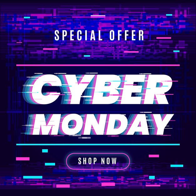 Diseño glitch cyber monday