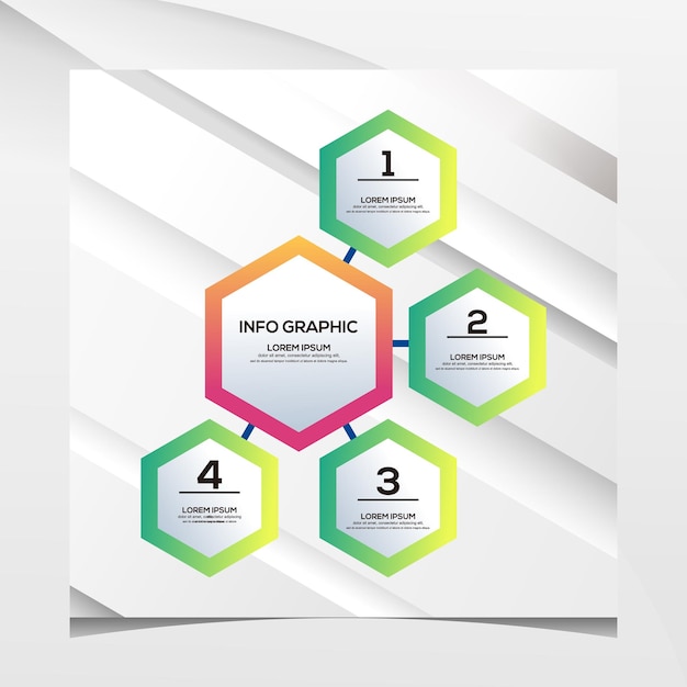 diseño de gradiente de hexágono infográfico