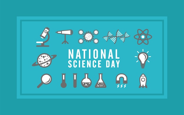 Diseño gráfico e ilustración vectorial del día nacional de la ciencia