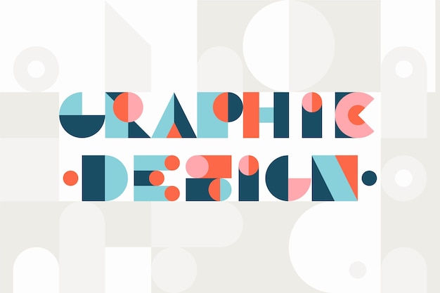 Diseño gráfico letras estilo geométrico