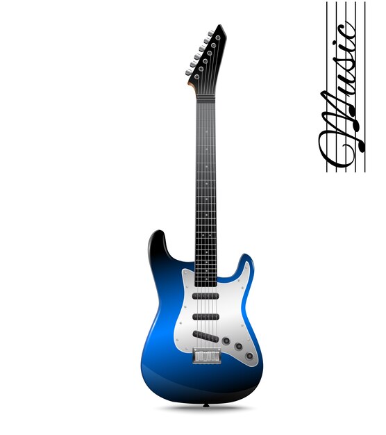Diseño de guitarra a color