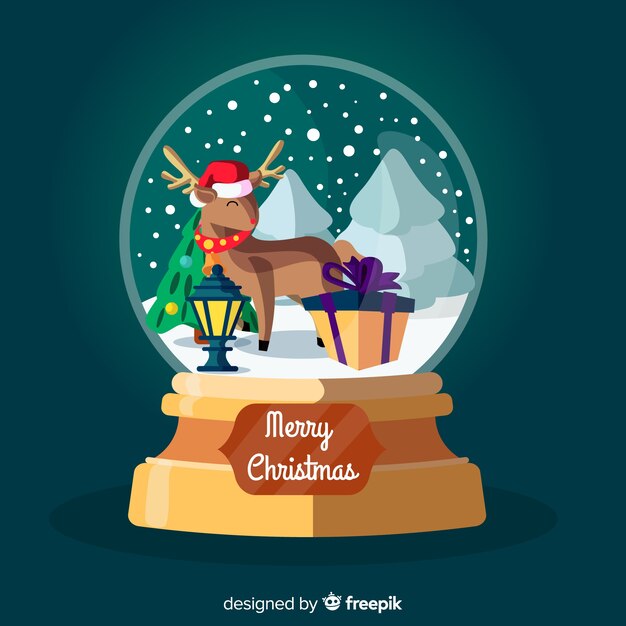 Diseño de hermosa bola de nieve de navidad