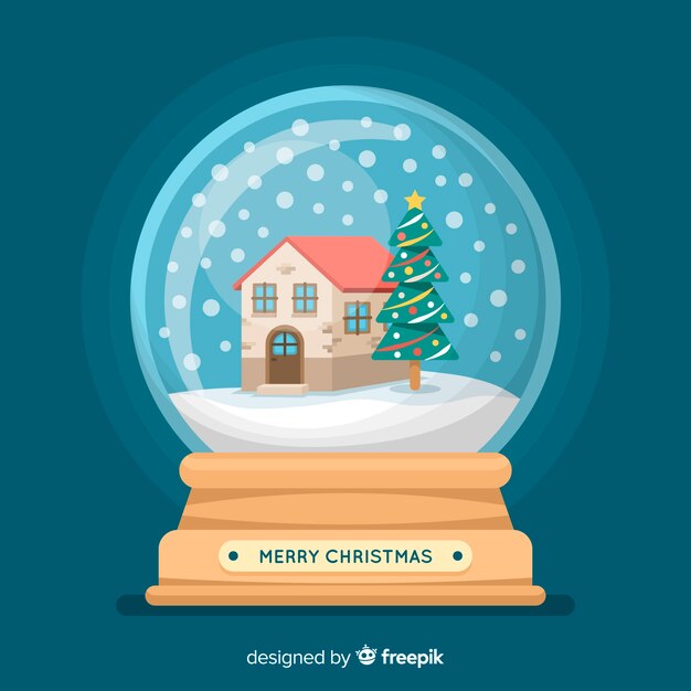 Diseño de hermosa bola de nieve de navidad