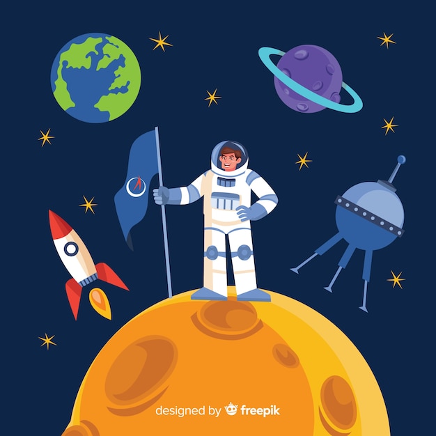 Vector gratuito diseño hermoso de astronauta