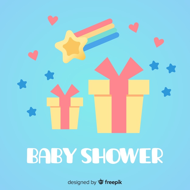 Diseño hermoso de baby shower en estilo flat