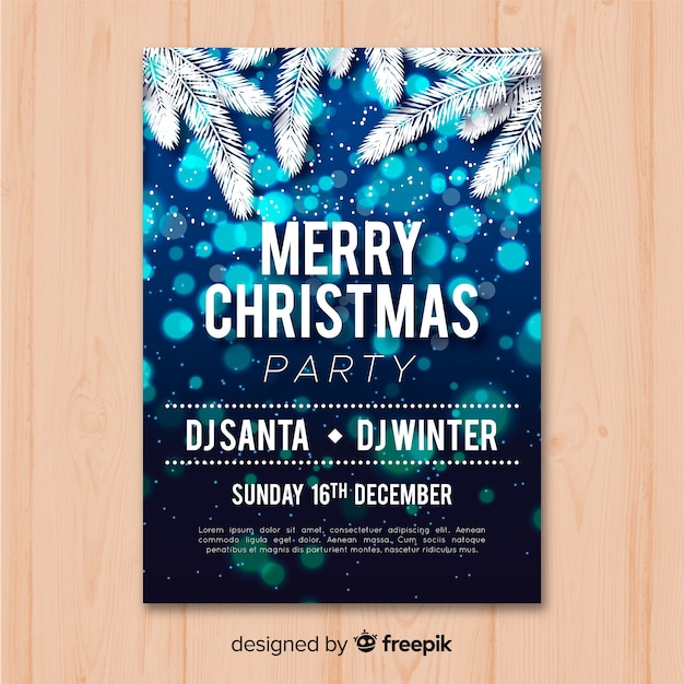 Vector gratuito diseño hermoso de cartel de fiesta de navidad